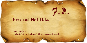 Freind Melitta névjegykártya