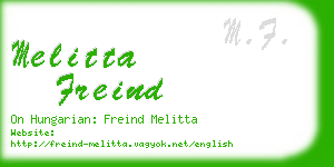 melitta freind business card